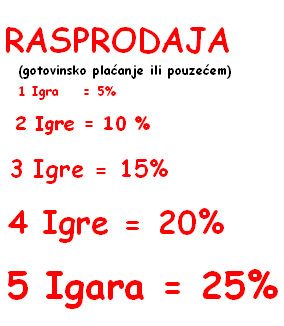 AKCIJA -  5%-25% popusta na sve igre do RASPRODAJE zaliha !!